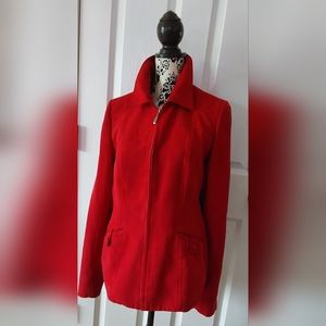 WOMENS LIPSTICK RED FAUX SUEDE JACKET 12